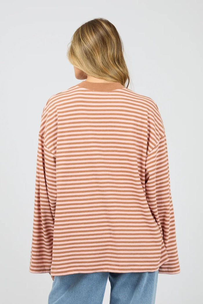 Paloma Cinnamon Pink Stripe LS Cotton Tee