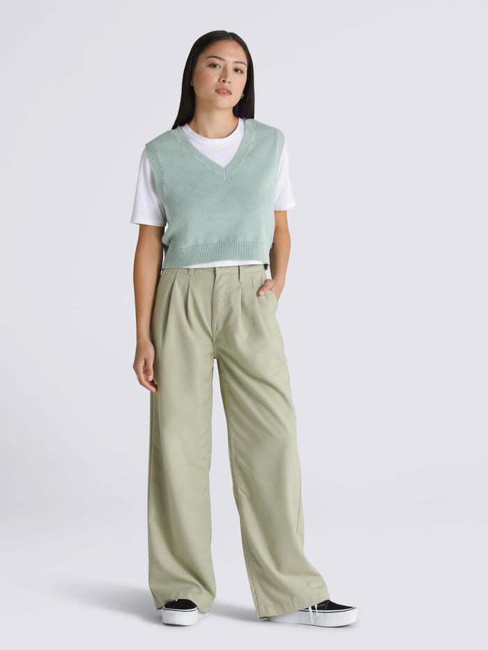 Pantalon Mujer AlDer Relaxed Pleate Beige Vans