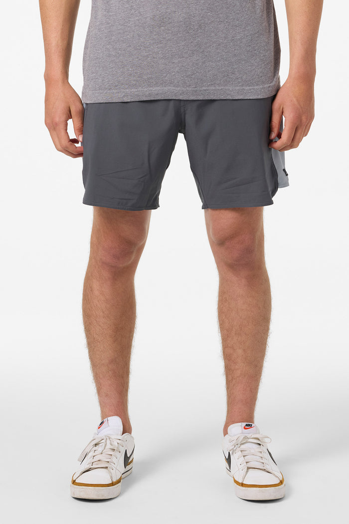 Perform Light Tech Panel Lined Elastic Waist 17" Hybrid Shorts - Graphite | O'Neill