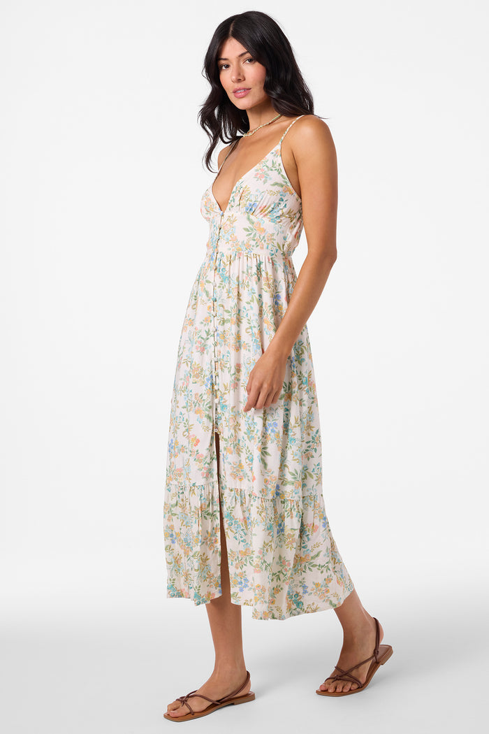 Pilar Nayomi Floral Midi Dress - Winter White | O'Neill