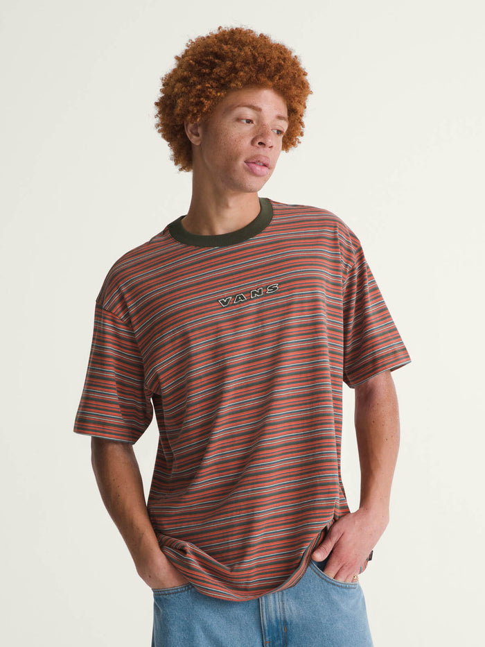 Polera M/C Hombre Cameron Stripe Knit Naranjo Vans