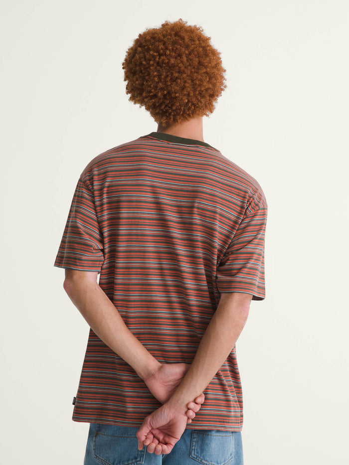 Polera M/C Hombre Cameron Stripe Knit Naranjo Vans