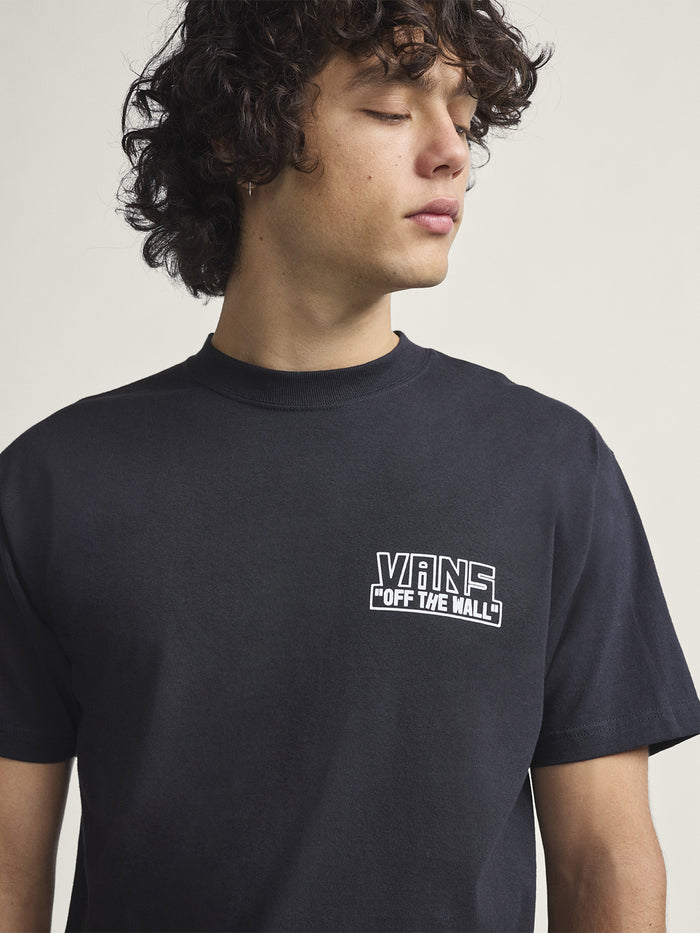 Polera M/C Hombre Custom Built Negro Vans