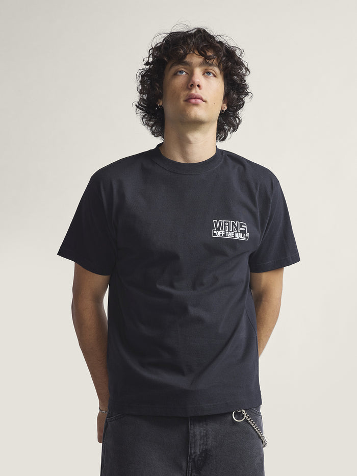 Polera M/C Hombre Custom Built Negro Vans
