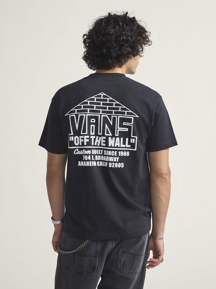 Polera M/C Hombre Custom Built Negro Vans
