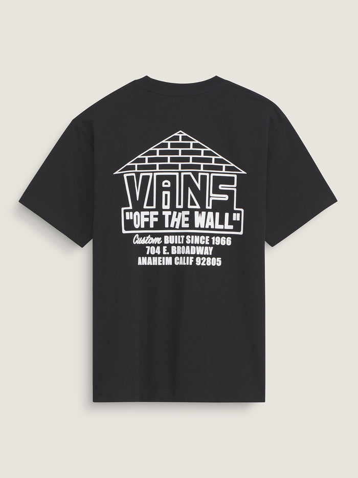 Polera M/C Hombre Custom Built Negro Vans