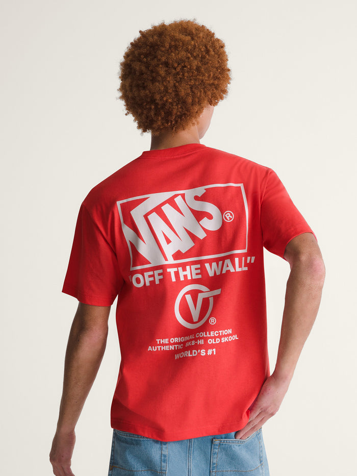 Polera M/C Hombre Stacked Hi Tee Rojo Vans