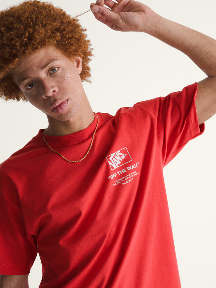 Polera M/C Hombre Stacked Hi Tee Rojo Vans