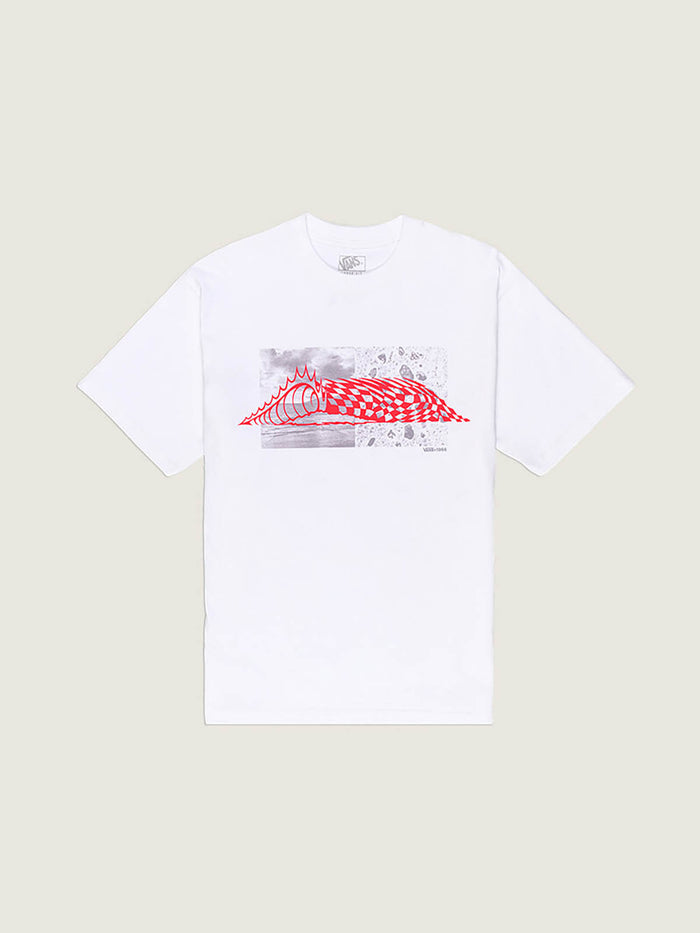 Polera M/C Hombre Wave Check Tee Blanco Vans