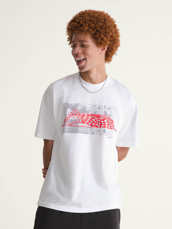 Polera M/C Hombre Wave Check Tee Blanco Vans