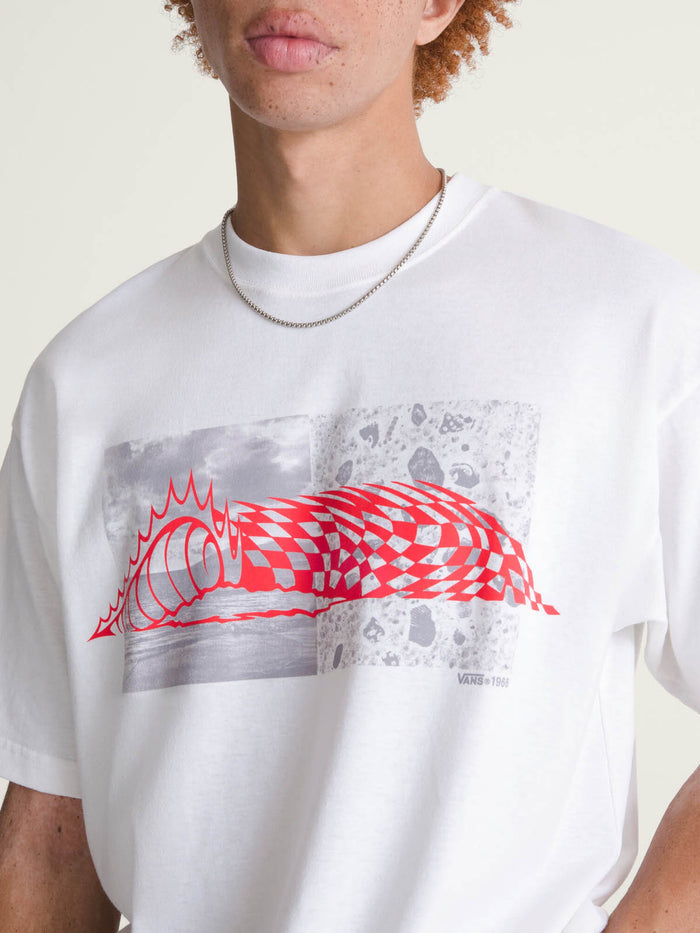 Polera M/C Hombre Wave Check Tee Blanco Vans