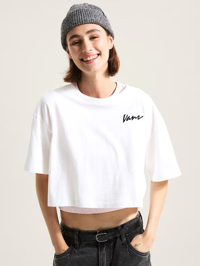 Polera M/C Mujer Classic Script Blanco Vans
