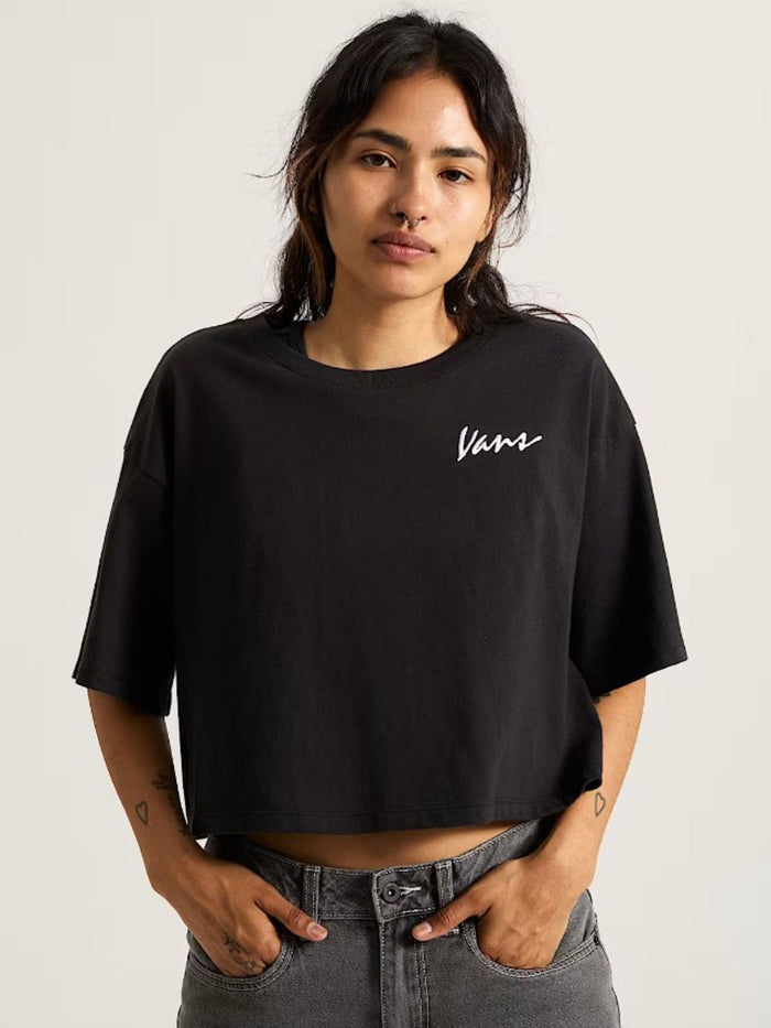 Polera M/C Mujer Classic Script Negro Vans