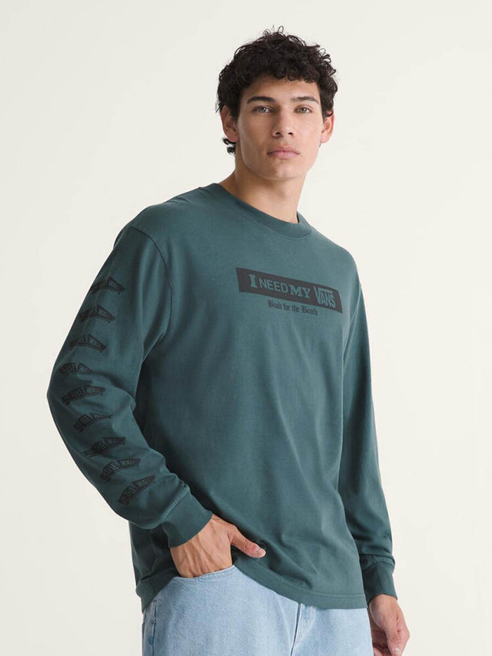 Polera M/L Hombre I Need My Ls Tee Azul Vans
