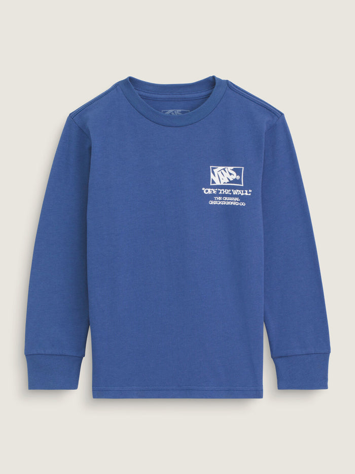 Polera M/L Niño Checker Bones Azul Vans