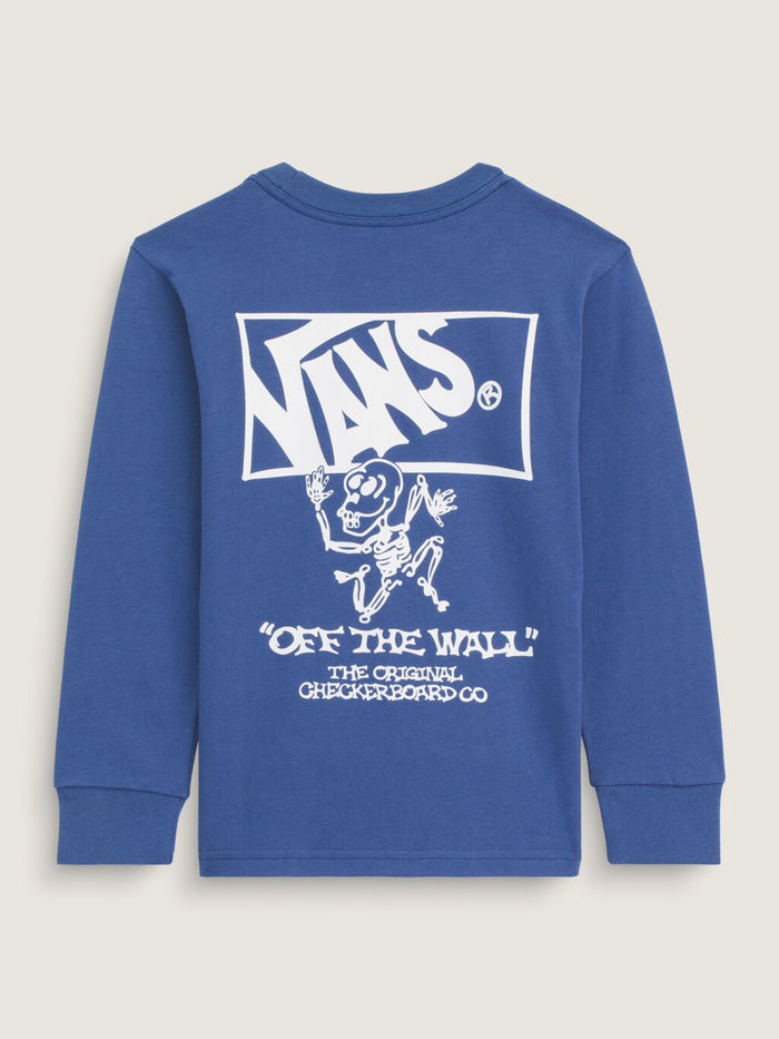Polera M/L Niño Checker Bones Azul Vans