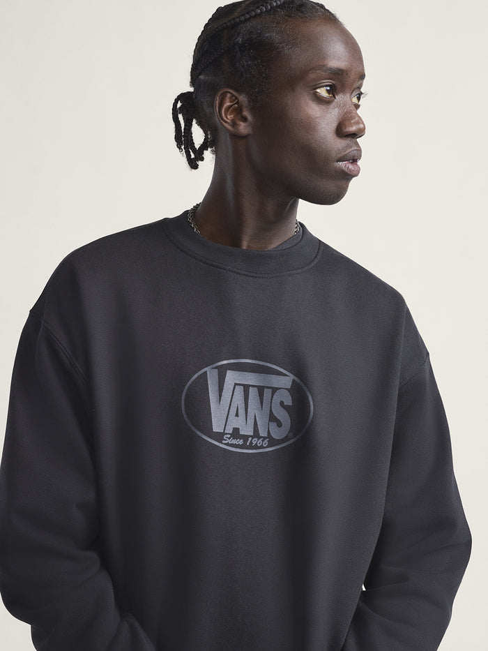 Poleron Hombre Classic Oval Crew Negro Vans