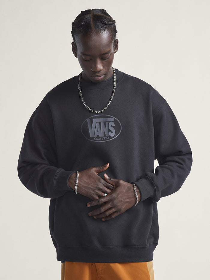 Poleron Hombre Classic Oval Crew Negro Vans
