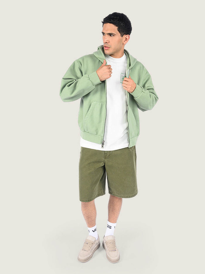 Poleron Hombre Full Zip Hoodie Verde Vans