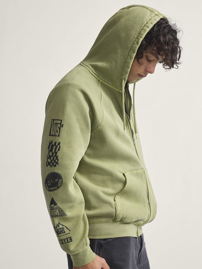 Poleron Hombre Mte Teamteam Full Zi Verde Vans