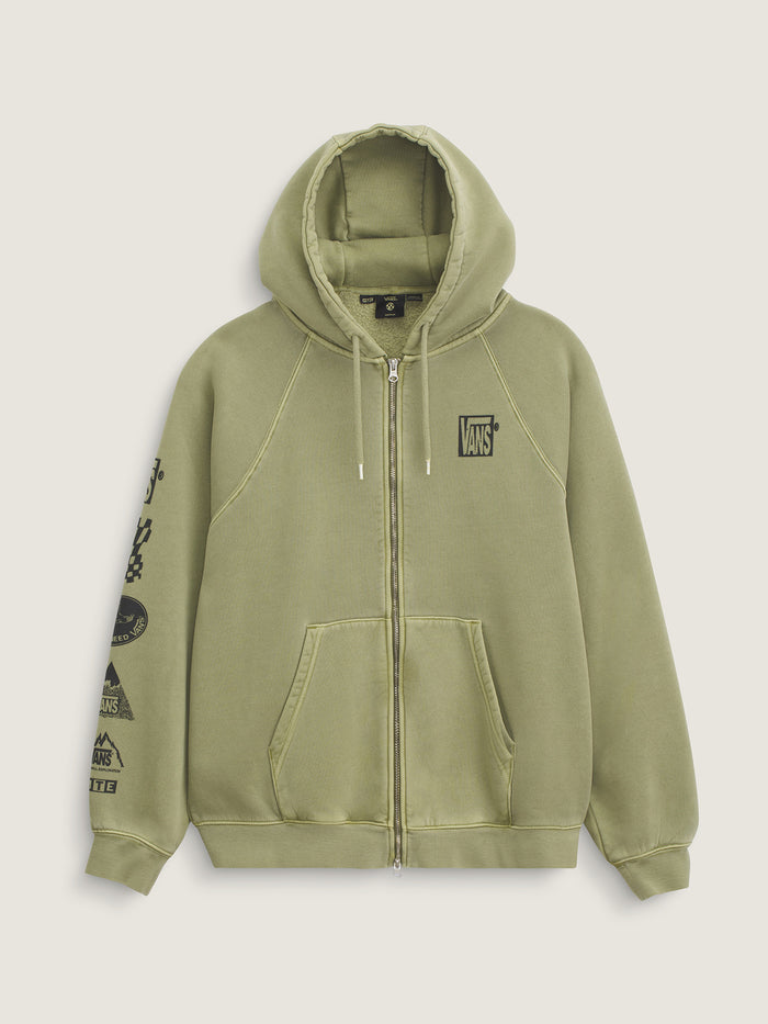 Poleron Hombre Mte Teamteam Full Zi Verde Vans
