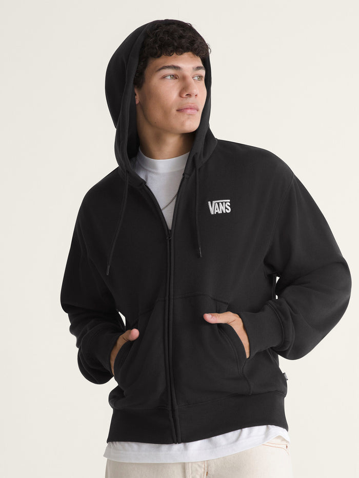 Poleron Hombre Stretch Logo Full Zi Negro Vans