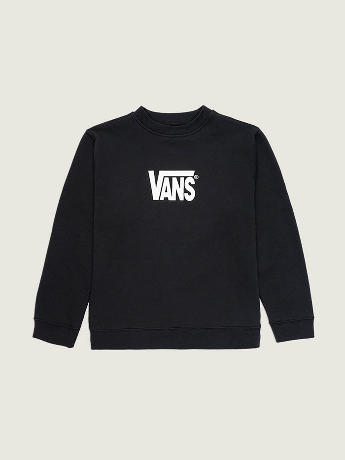 Poleron Nino Stretch Logo Crew Negro Vans