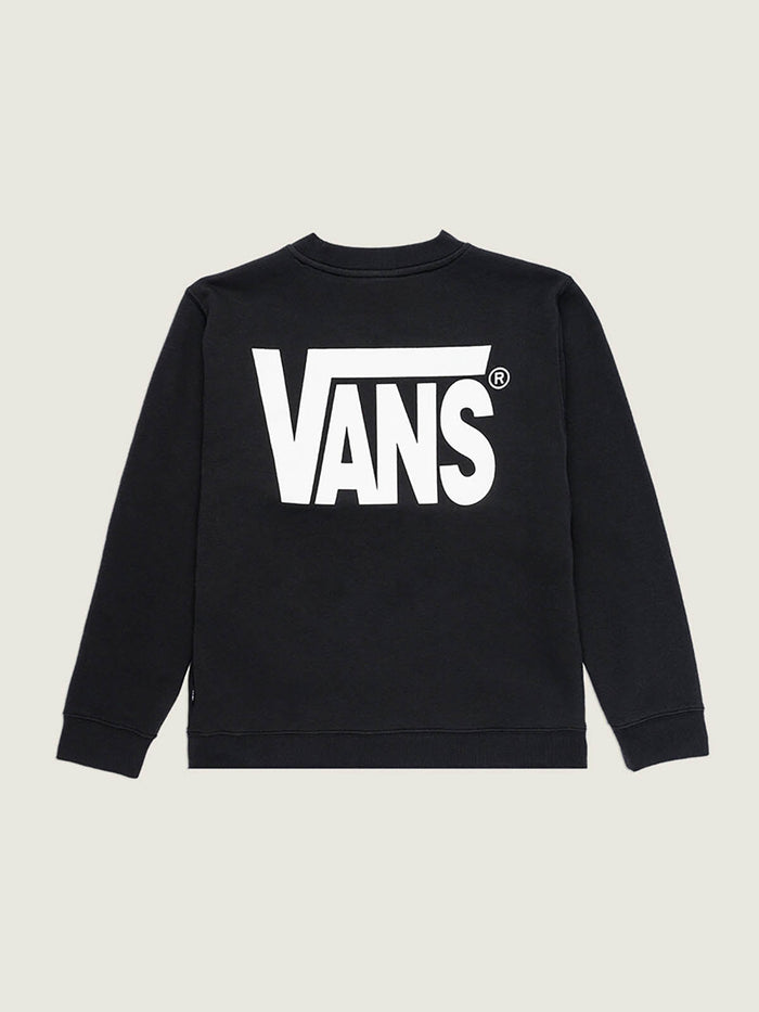 Poleron Nino Stretch Logo Crew Negro Vans