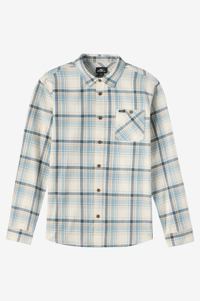 Redmond Plaid Flannel Standard Fit Long Sleeve Shirt - Cream | O'Neill