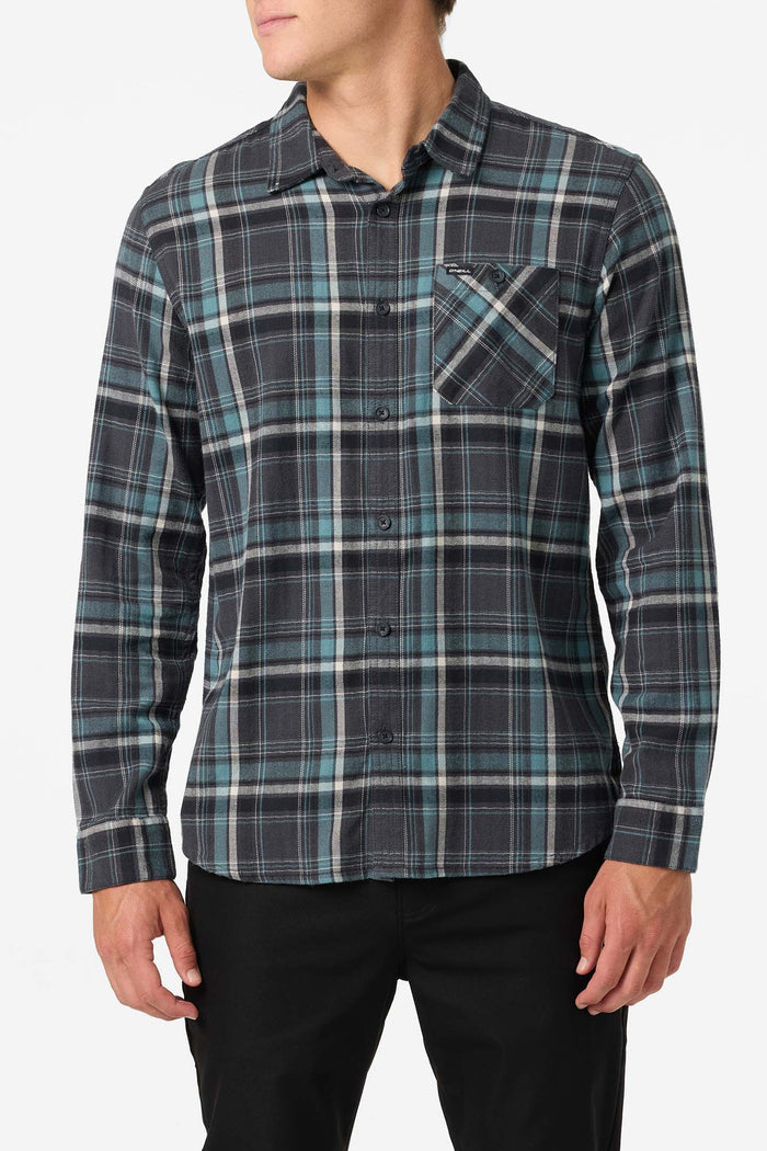 Redmond Plaid Flannel Standard Fit Long Sleeve Shirt - Graphite | O'Neill