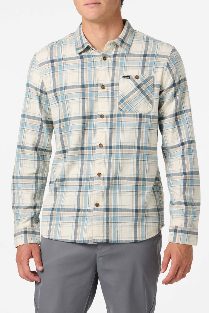 Redmond Plaid Flannel Standard Fit Long Sleeve Shirt - Cream | O'Neill