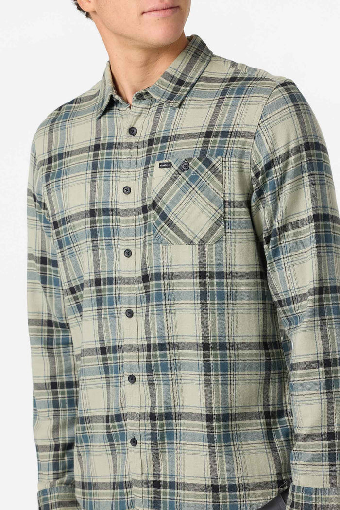 Redmond Plaid Flannel Standard Fit Long Sleeve Shirt - Sage | O'Neill