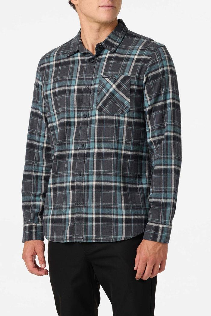 Redmond Plaid Flannel Standard Fit Long Sleeve Shirt - Graphite | O'Neill