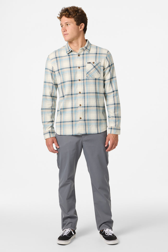 Redmond Plaid Flannel Standard Fit Long Sleeve Shirt - Cream | O'Neill