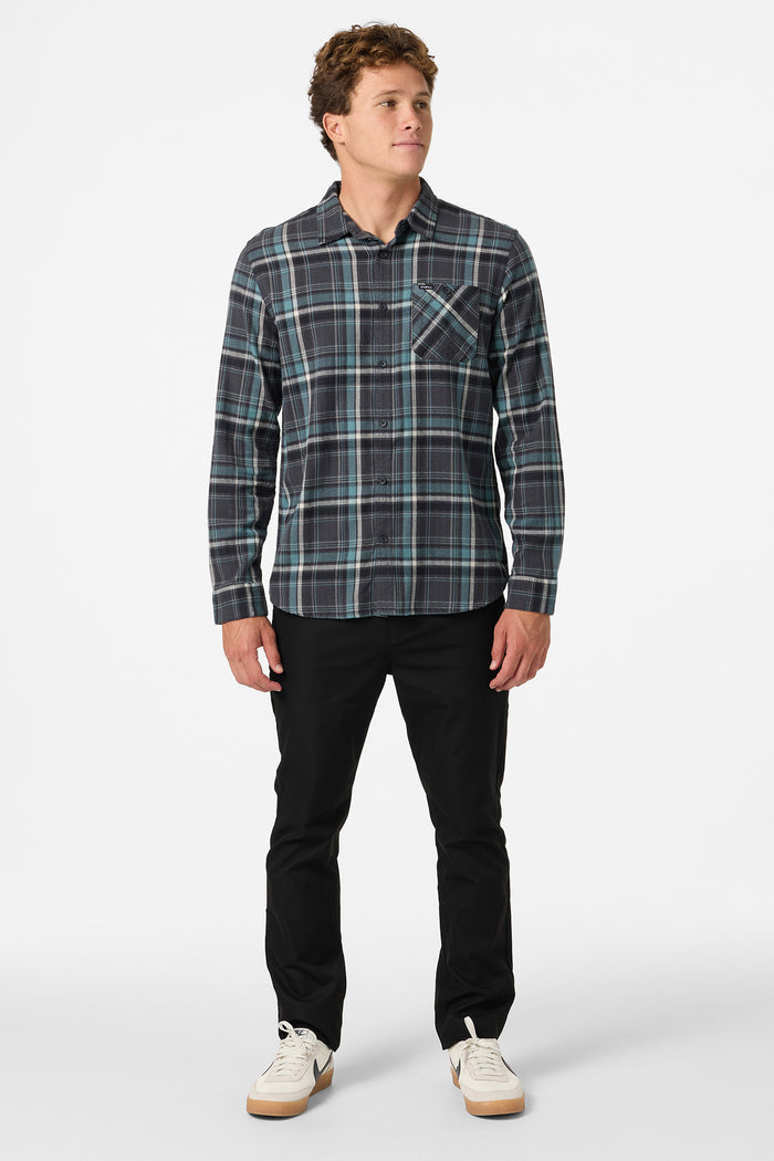 Redmond Plaid Flannel Standard Fit Long Sleeve Shirt - Graphite | O'Neill