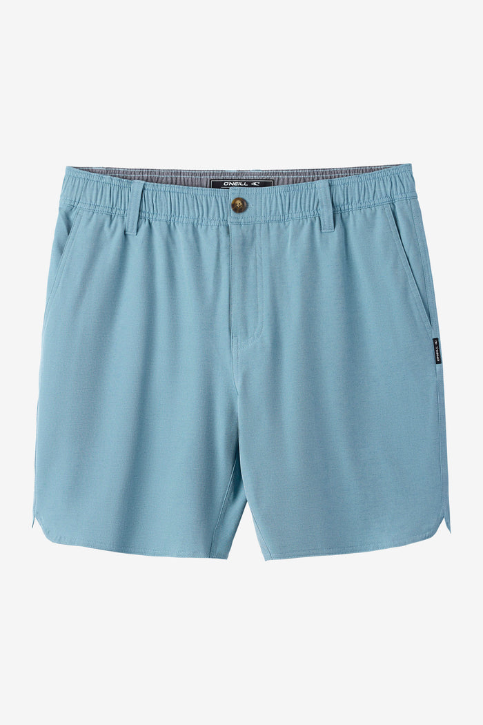 Reserve Light Check Scallop Elastic Waist 18" Hybrid Shorts - Indigo | O'Neill
