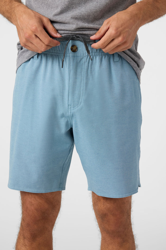 Reserve Light Check Scallop Elastic Waist 18" Hybrid Shorts - Indigo | O'Neill