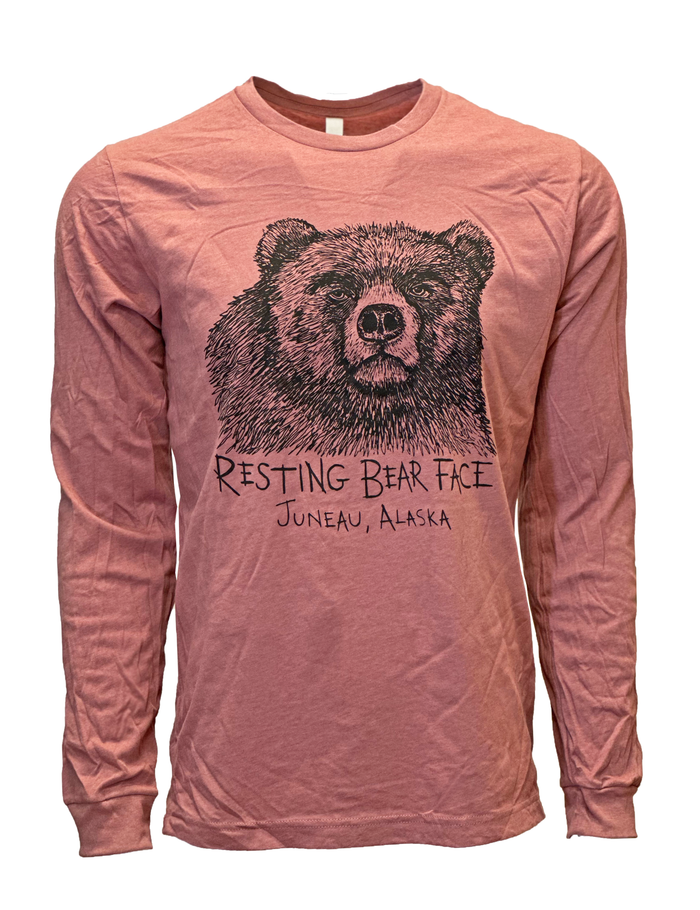 Resting Bear Face Long Sleeve Tee - Unisex
