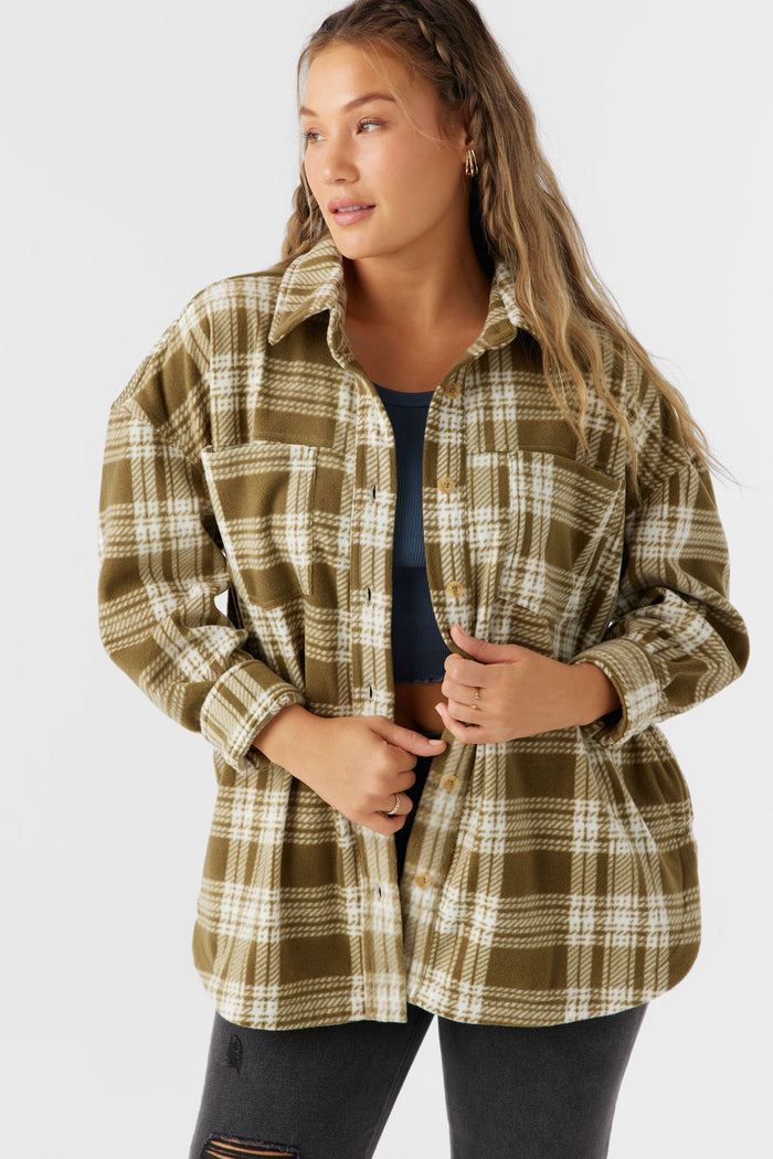 Rune Superfleece Oversized Fit Shacket - Military Olive | O'Neill