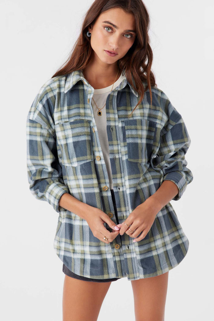 Rune Superfleece Oversized Fit Shacket - Silver Blue | O'Neill