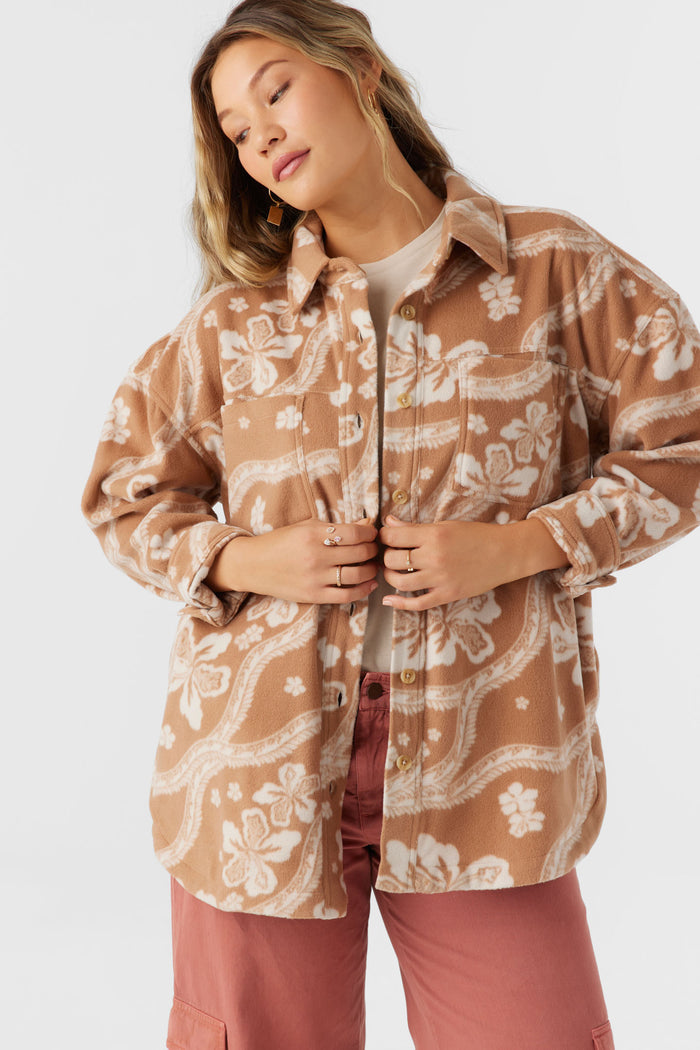 Rune Superfleece Oversized Fit Shacket - Tobacc Brw | O'Neill