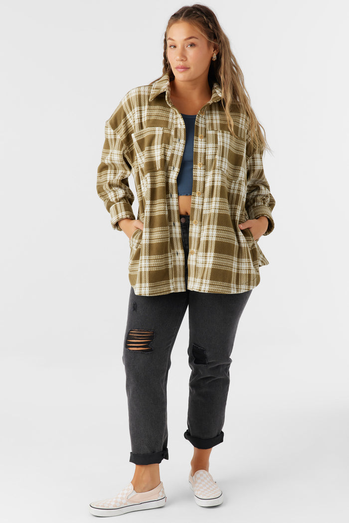 Rune Superfleece Oversized Fit Shacket - Military Olive | O'Neill