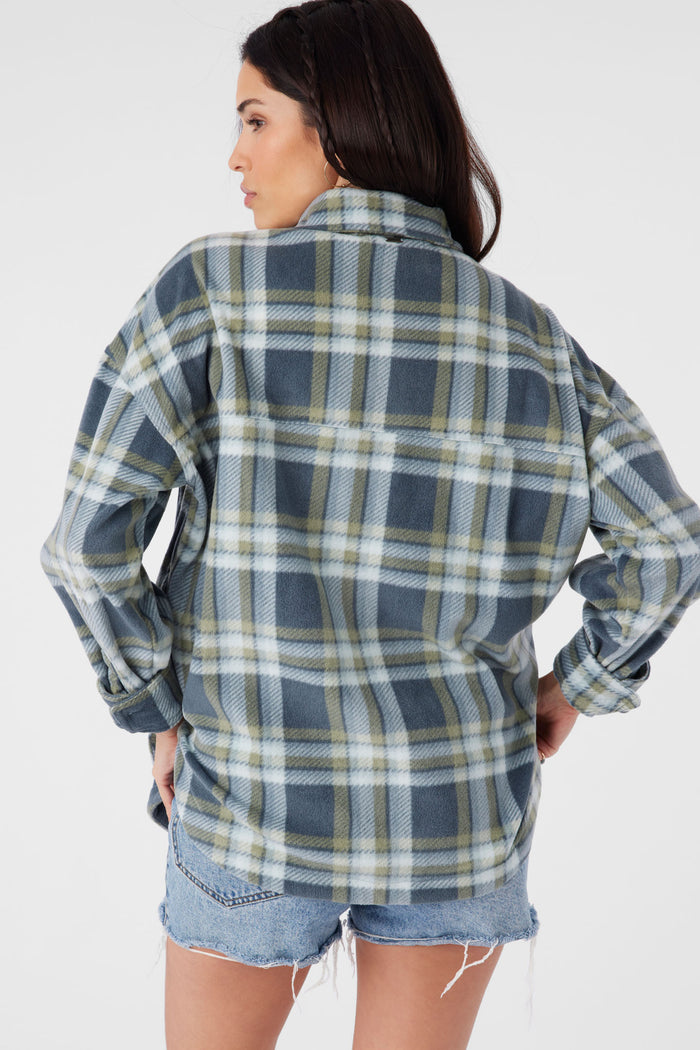 Rune Superfleece Oversized Fit Shacket - Silver Blue | O'Neill