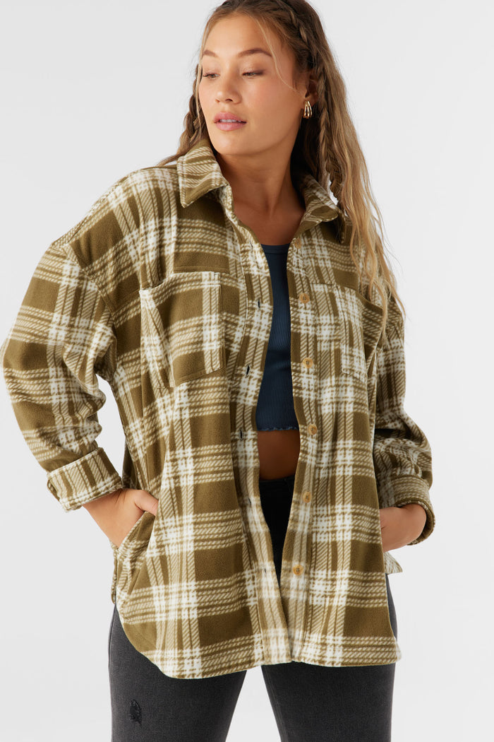Rune Superfleece Oversized Fit Shacket - Military Olive | O'Neill