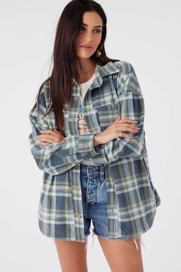 Rune Superfleece Oversized Fit Shacket - Silver Blue | O'Neill
