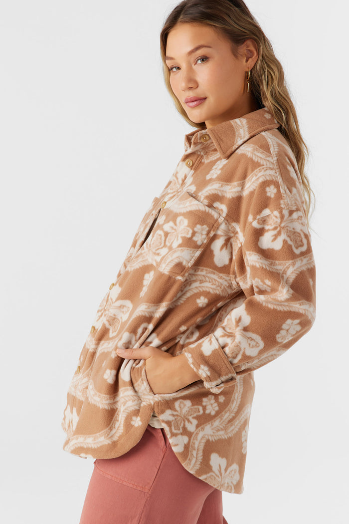 Rune Superfleece Oversized Fit Shacket - Tobacc Brw | O'Neill
