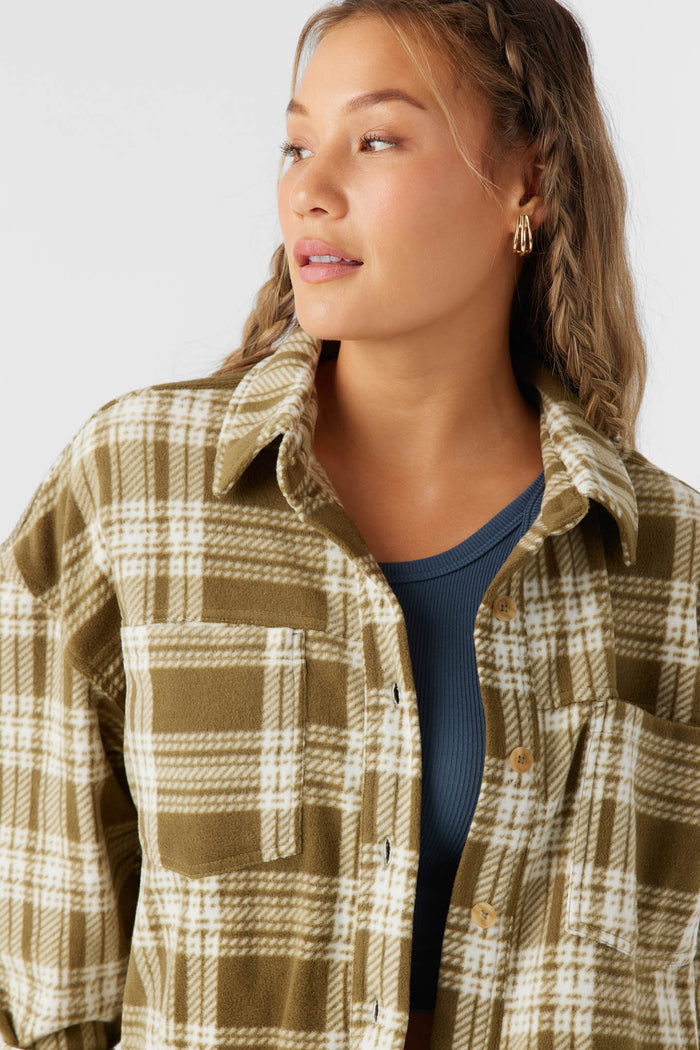 Rune Superfleece Oversized Fit Shacket - Military Olive | O'Neill