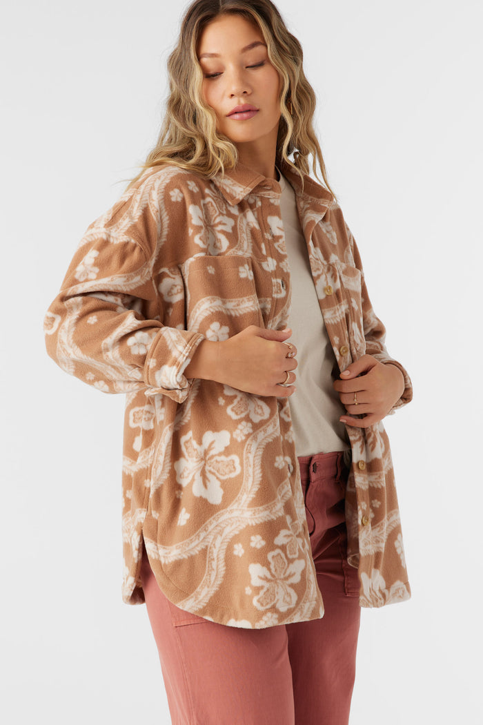 Rune Superfleece Oversized Fit Shacket - Tobacc Brw | O'Neill