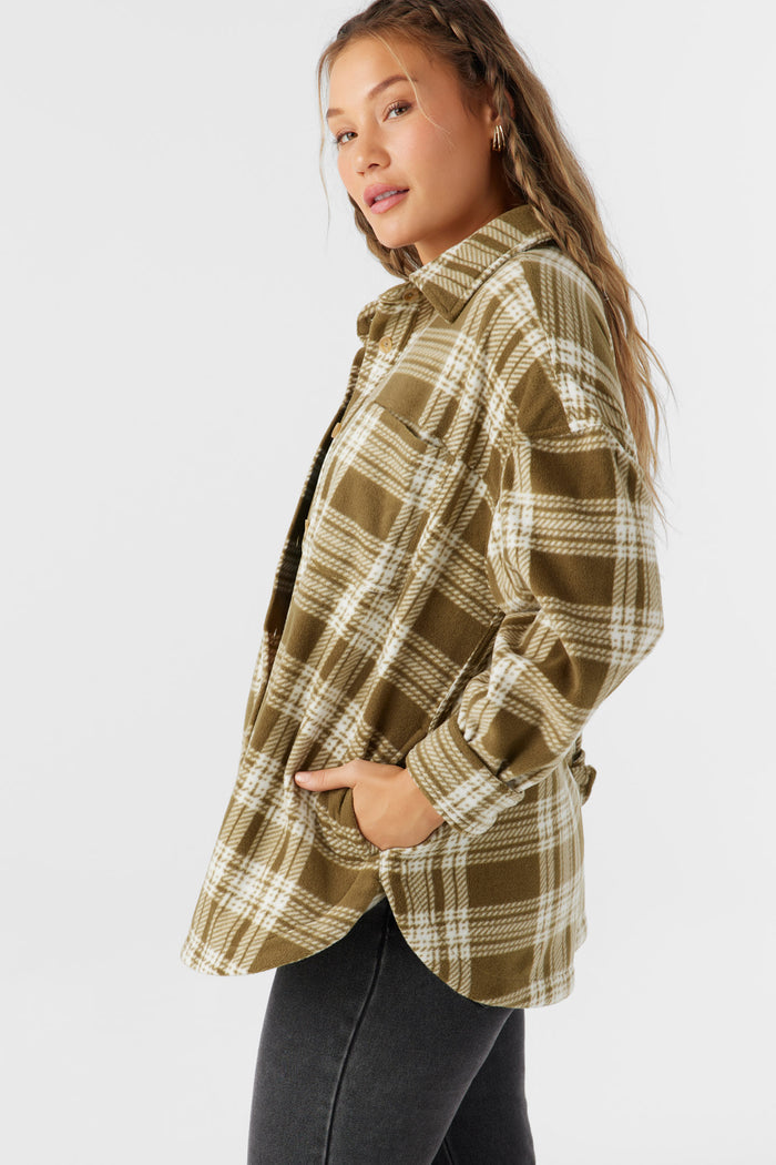 Rune Superfleece Oversized Fit Shacket - Military Olive | O'Neill