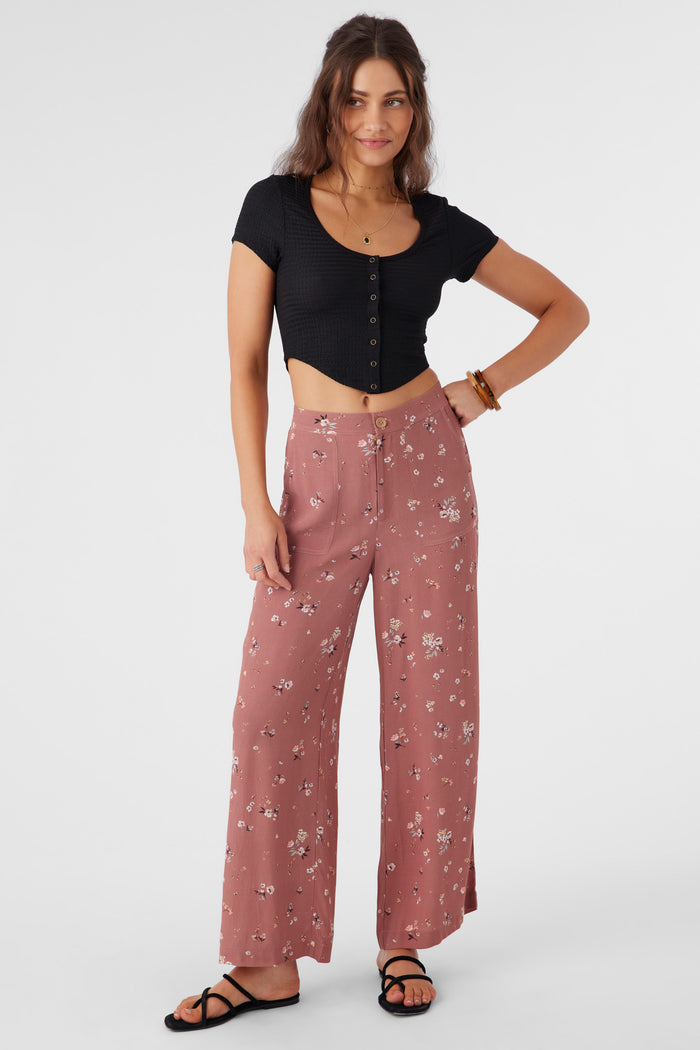 Rylan Venus Ditsy Wide Leg Pants - Burlwood | O'Neill